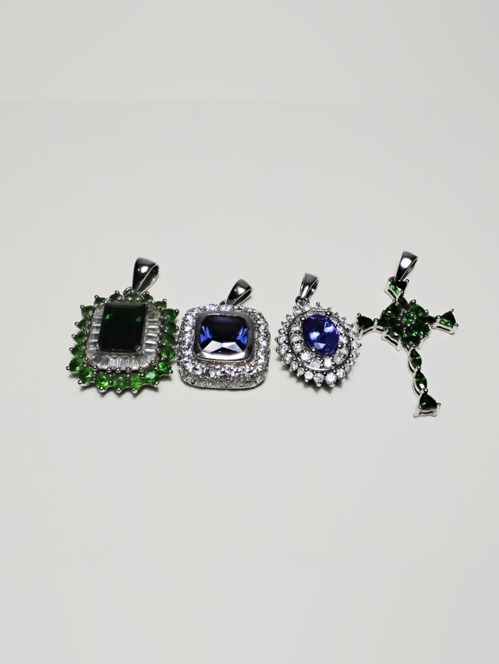 925 Silver Pendant Lot of 4 Various Stones